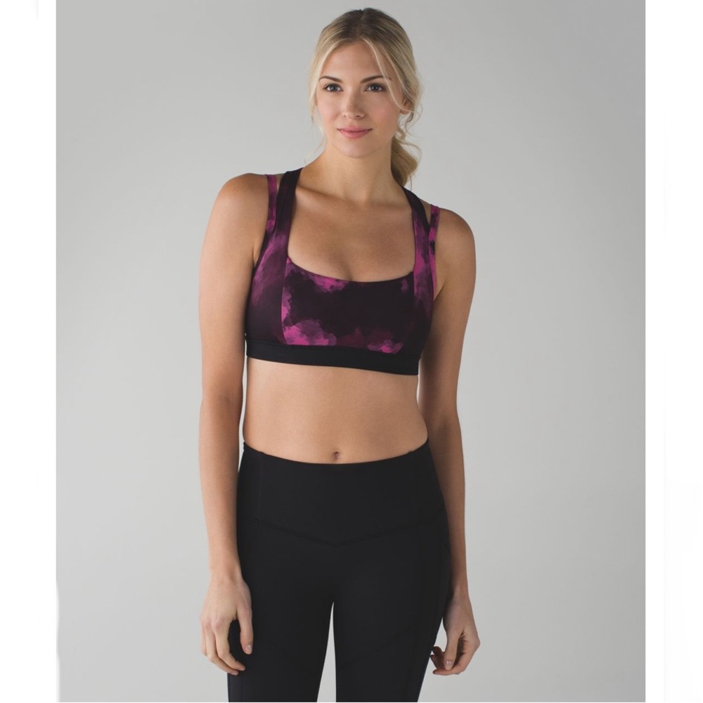 Lululemon Splendour Bra Sz 4 Blooming Raspberry/Black - Picture 5 of 15